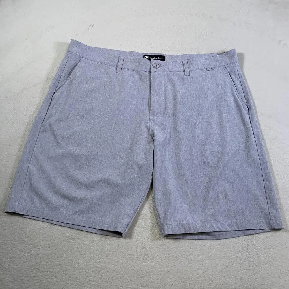 Travis Mathew Shorts Mens 40 Gray Stretch Tech Golfer Proceed With Caution 10